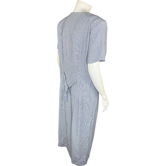 Ultra Dress New York Womens 12 Maxi Dress Navy White Houndstooth Vintage - Picture 4 of 12